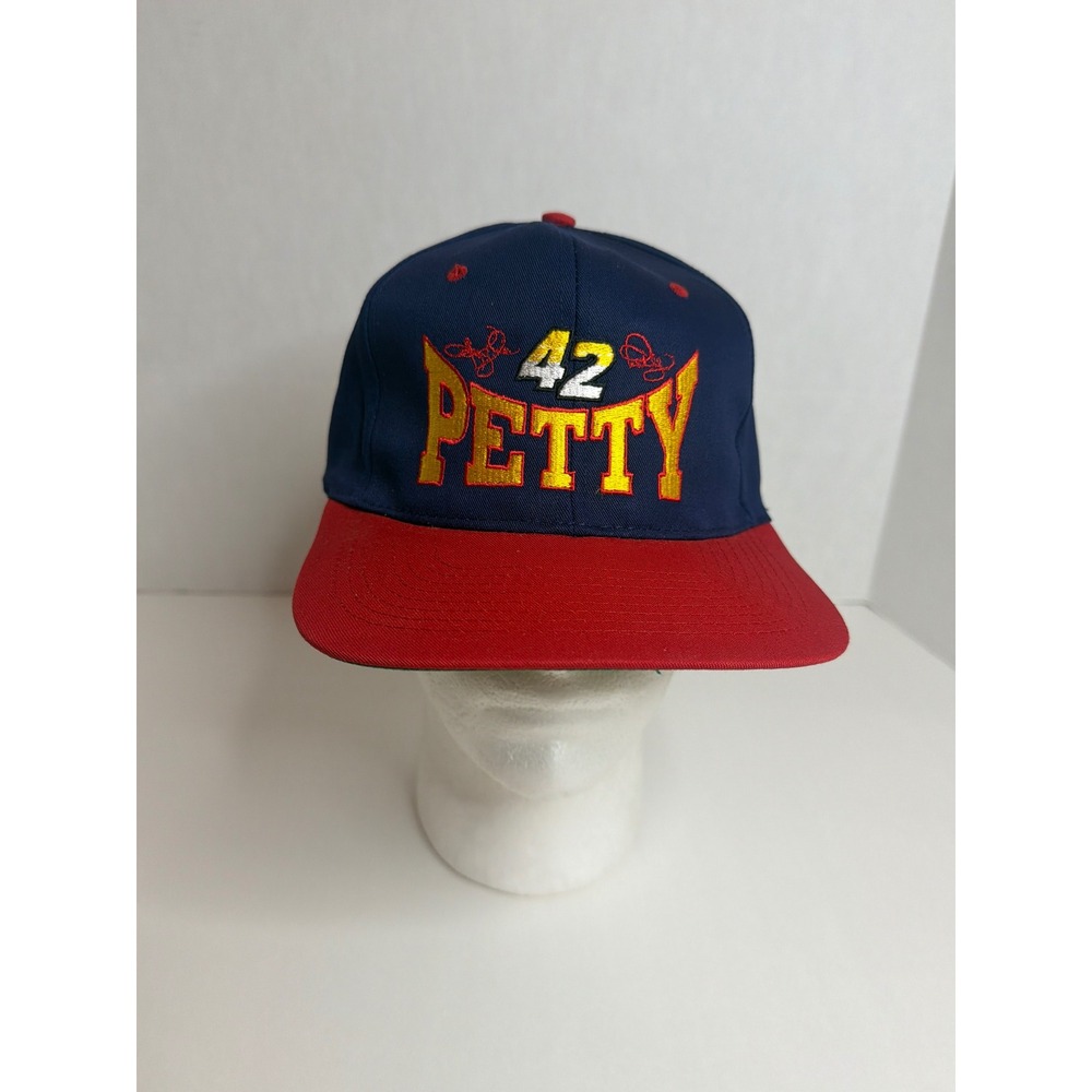 Vintage NASCAR Kyle‎ Petty 42 Snapback Hat Cobra Caps Navy Red Racing Cap NWT